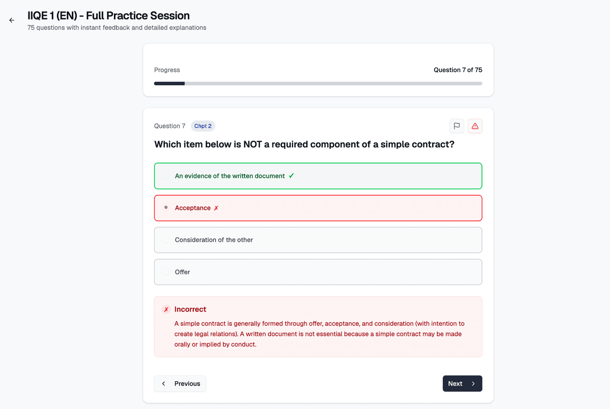 Real practice mode view from ExamPrep.hk