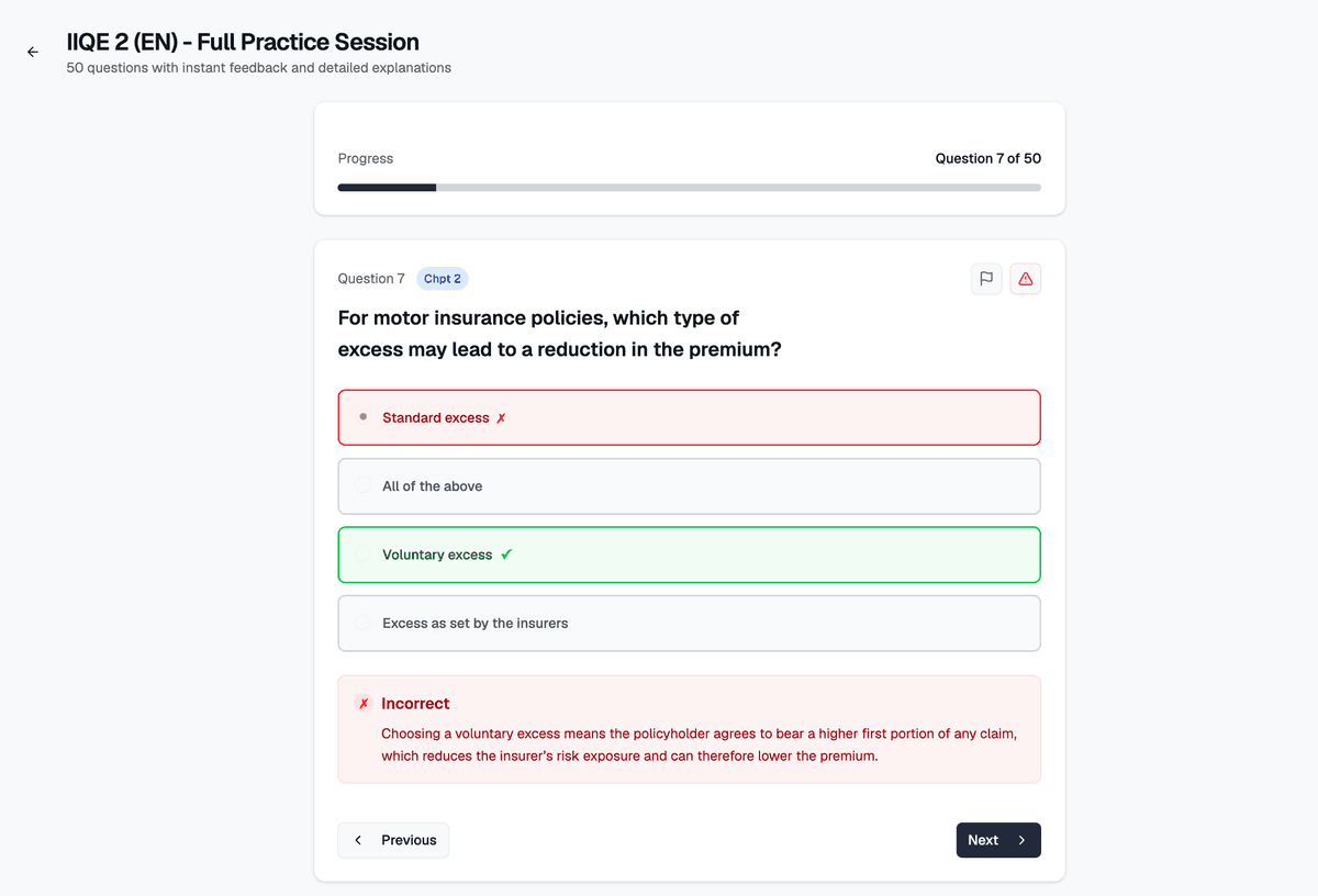 Real practice mode view from ExamPrep.hk
