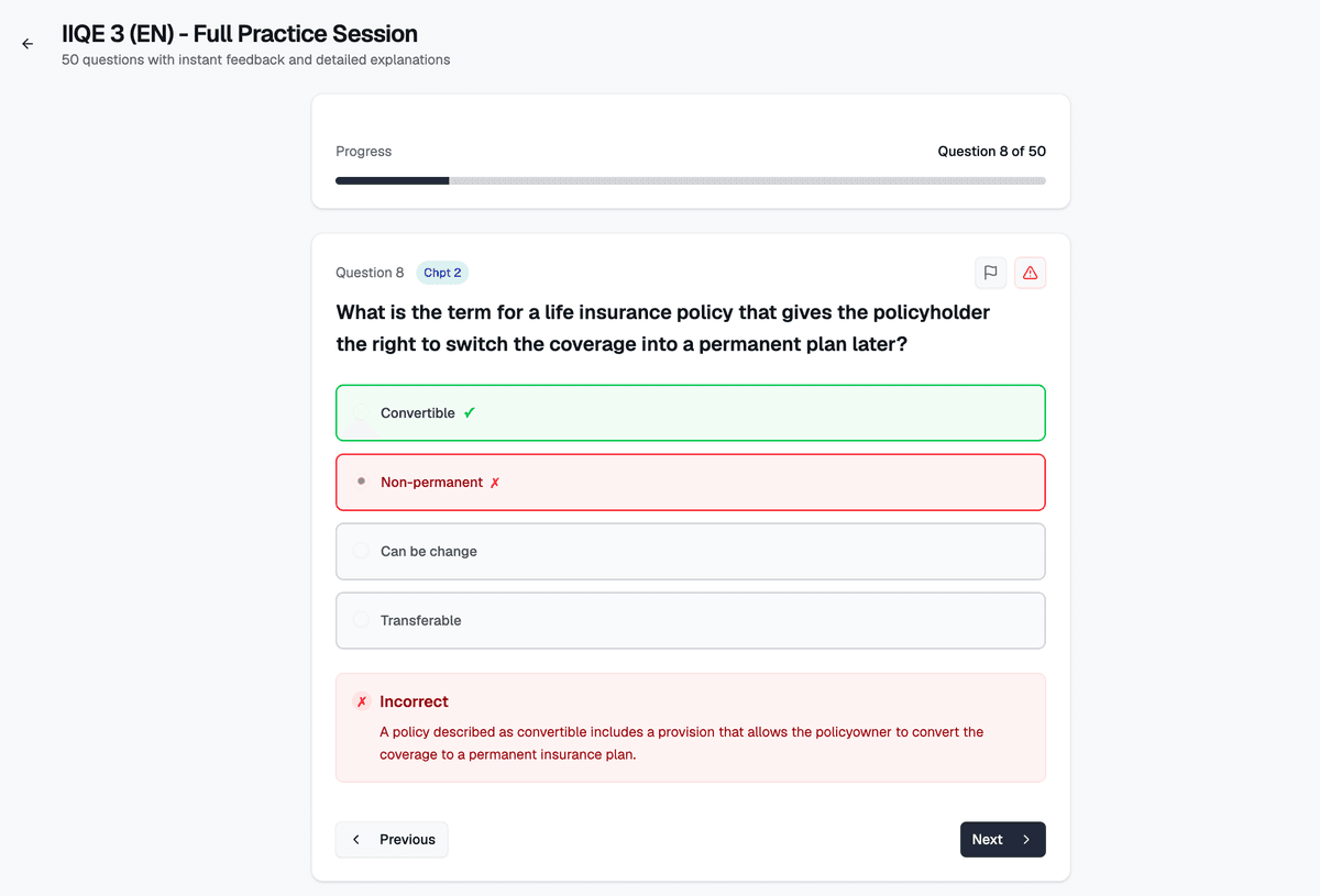 Real practice mode view from ExamPrep.hk