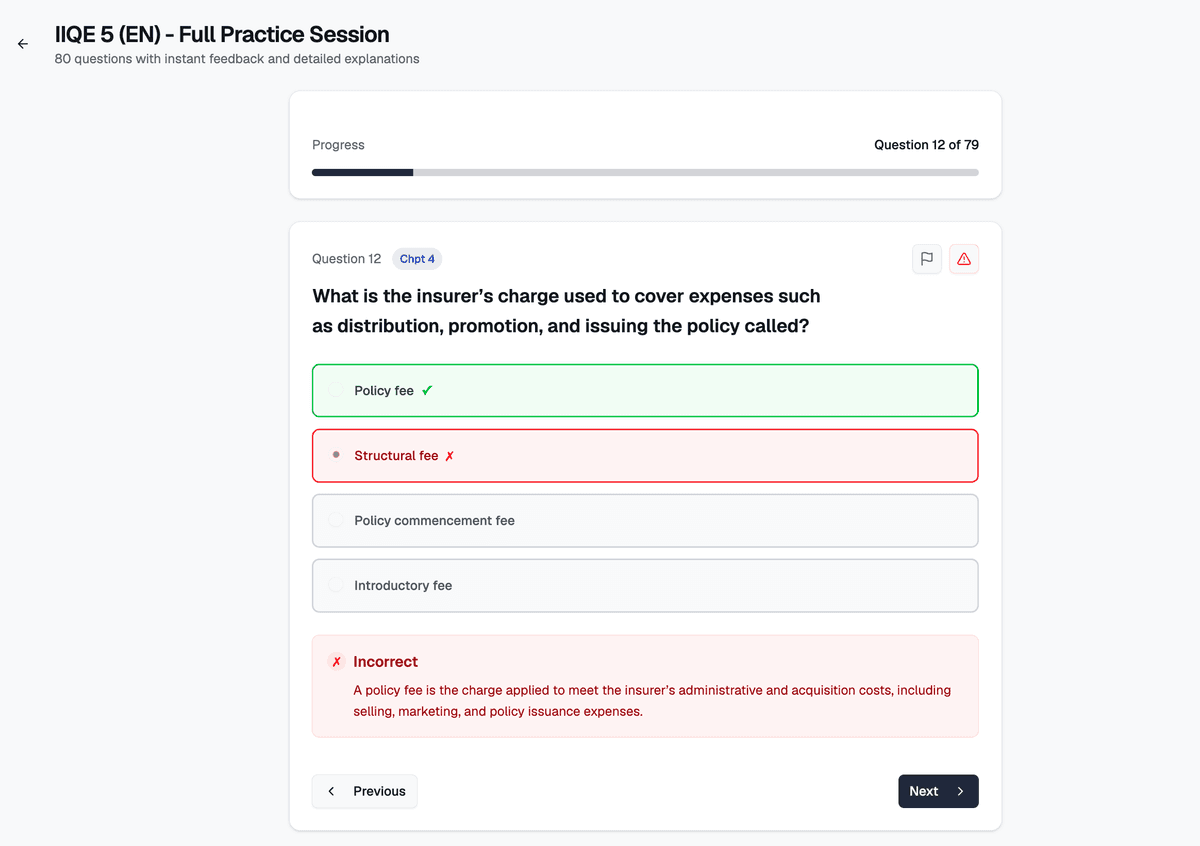 Real practice mode view from ExamPrep.hk
