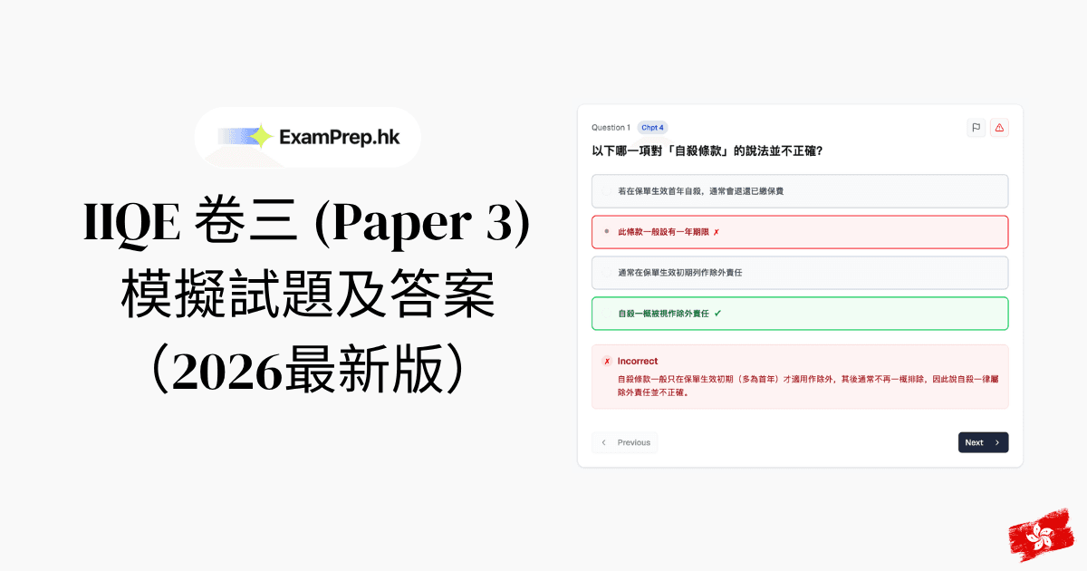 免費 IIQE 卷三模擬試題及答案(2026最新版)
