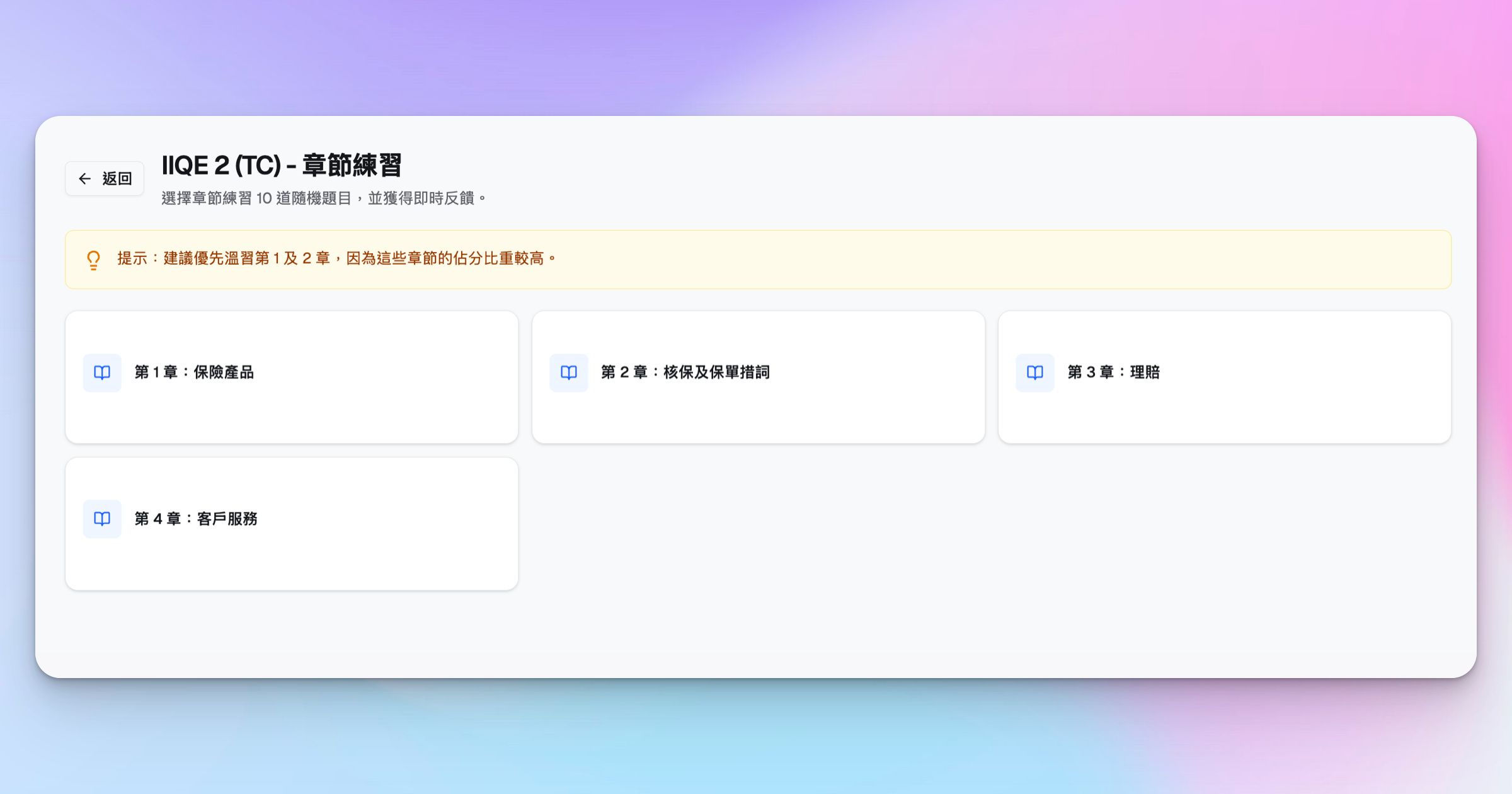 IIQE 卷二按章節練習