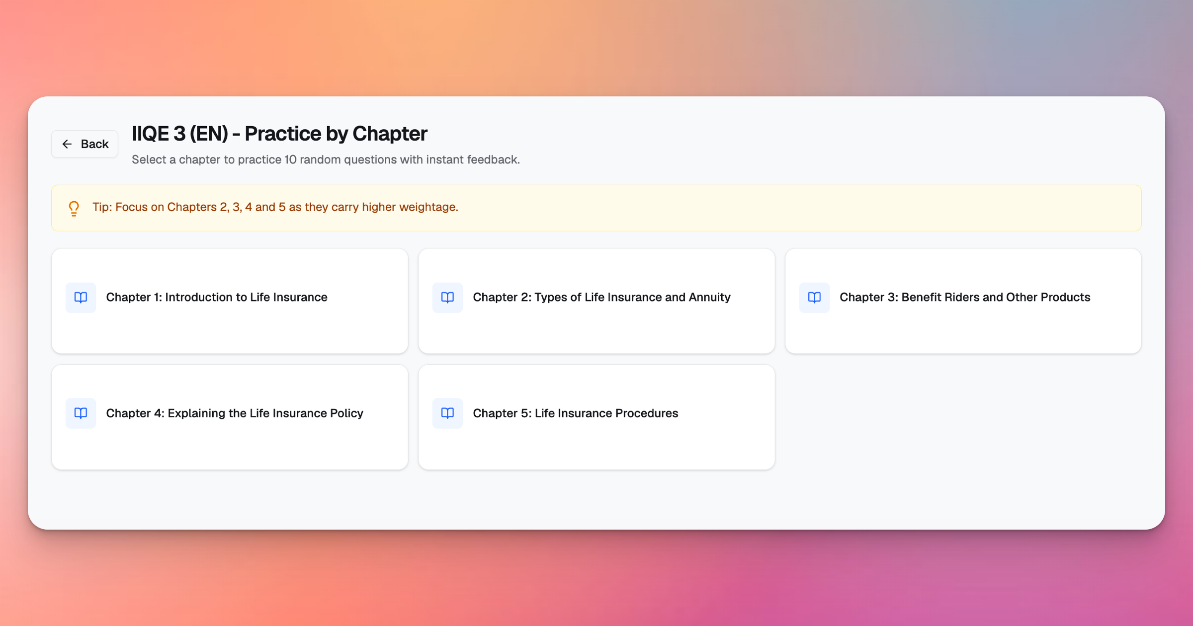 IIQE Paper 3 Practice by Chapter