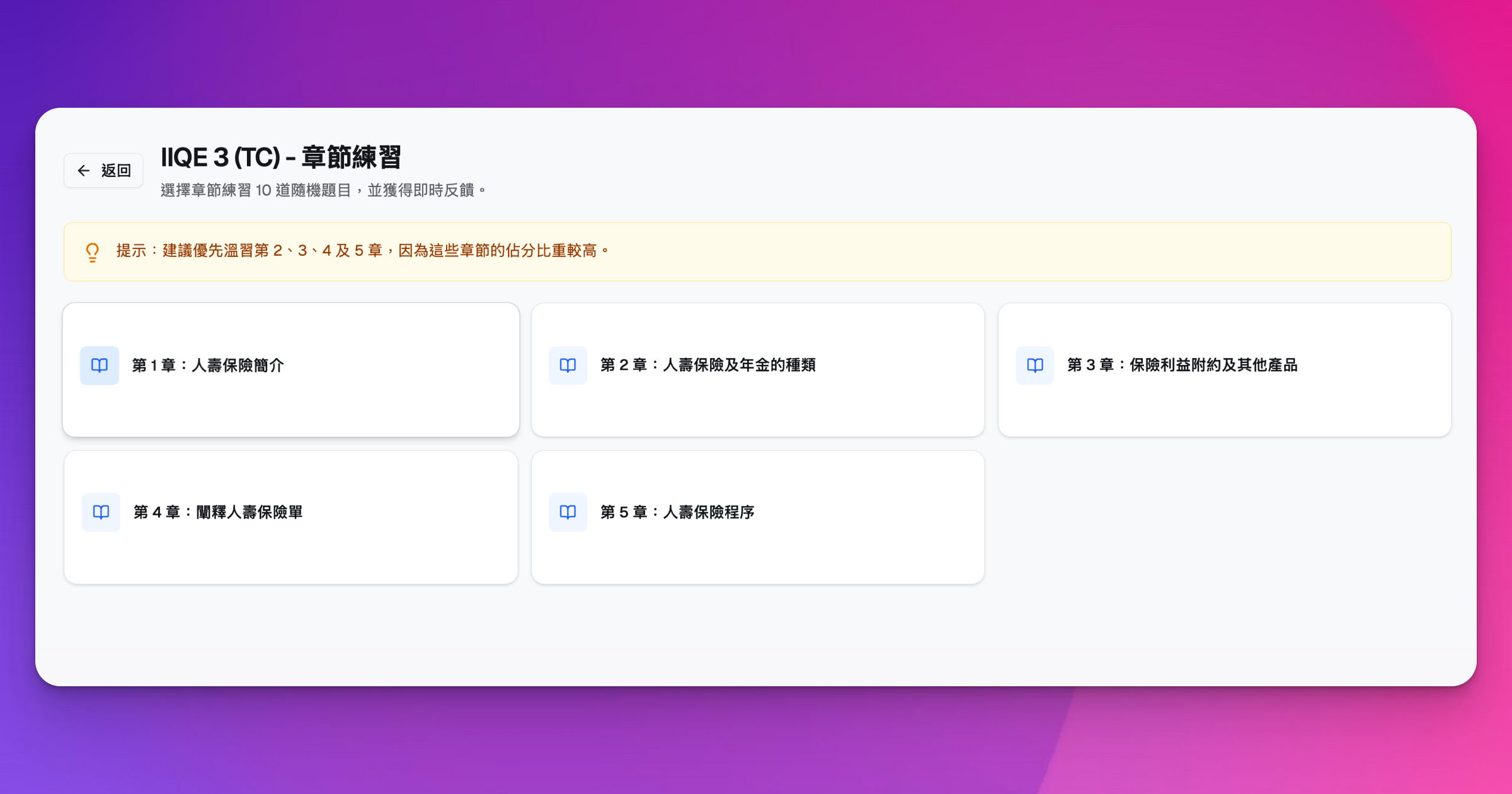 IIQE 卷三按章節練習