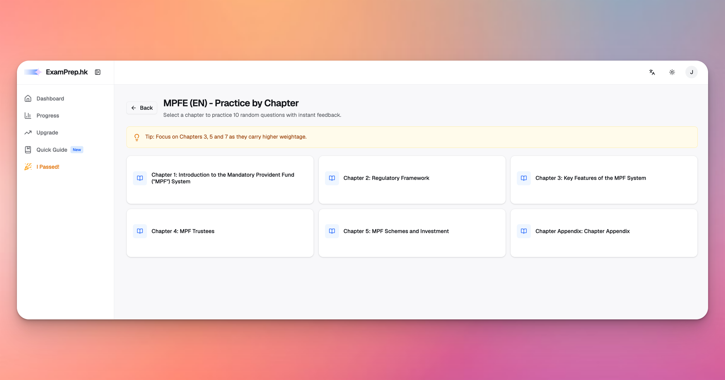 MPF Exam Practice by Chapter